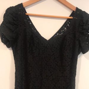 Guess black crochet lace mini dress